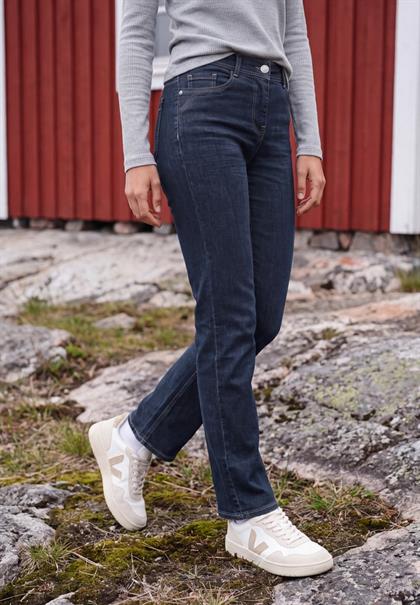 High Waist Straight Leg Jeans im Slim Fit rinsed wash