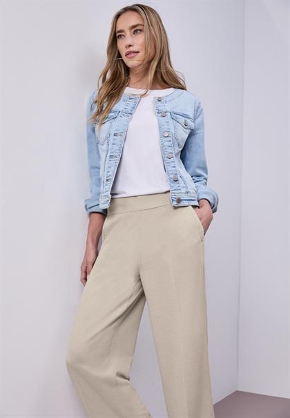 High Waist Wide Leg Hose im Casual Fit cobble stone