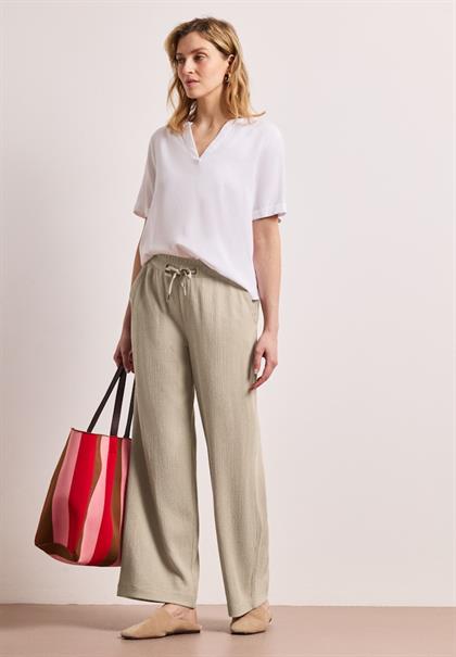 High Waist Wide Leg Hose im Casual Fit cobble stone