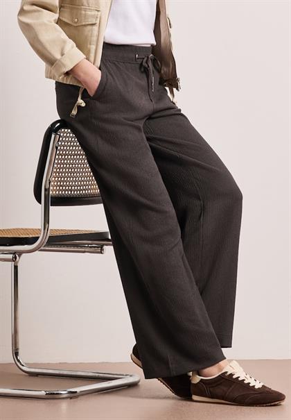 High Waist Wide Leg Hose im Casual Fit deep earth