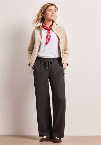 High Waist Wide Leg Hose im Casual Fit deep earth
