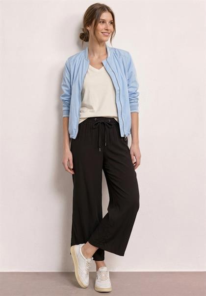 High Waist Wide Leg Hose im Loose Fit black