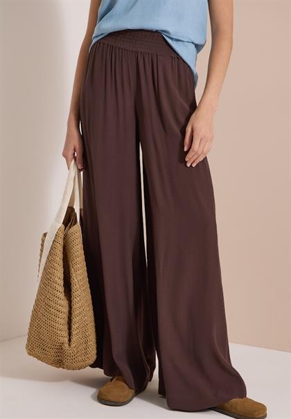High Waist Wide Leg Hose im Loose Fit brown cacao