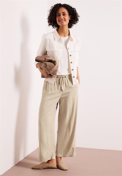 High Waist Wide Leg Hose im Loose Fit cobble stone