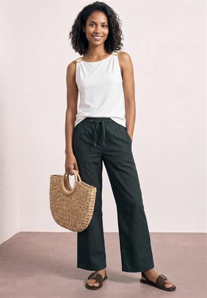 High Waist Wide Leg Hose im Loose Fit deep bound green