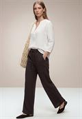 High Waist Wide Leg Hose im Loose Fit espresso brown