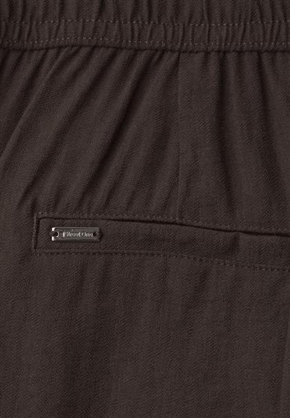 High Waist Wide Leg Hose im Loose Fit espresso brown