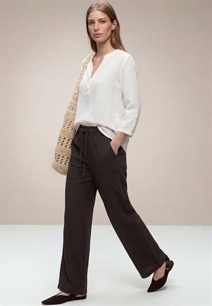 High Waist Wide Leg Hose im Loose Fit espresso brown