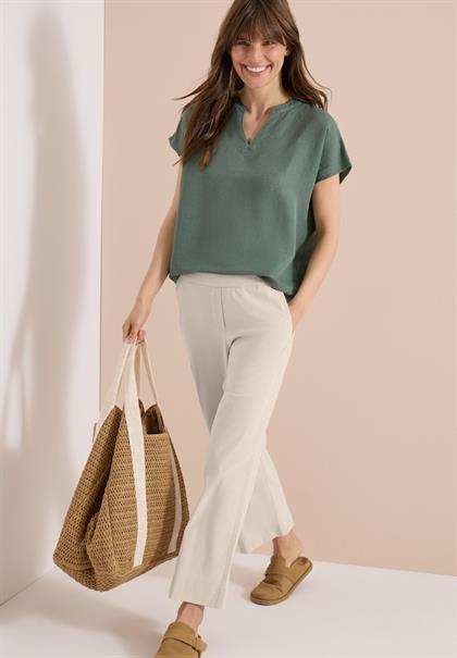 High Waist Wide Leg Hose im Loose Fit grain beige