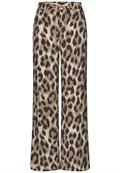 High Waist Wide Leg Hose mit Leo-Print timeless beige
