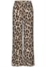 High Waist Wide Leg Hose mit Leo-Print timeless beige