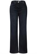 High Waist Wide Leg Jeans im Loose Fit blue black used wash
