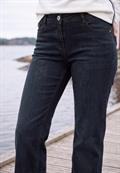 High Waist Wide Leg Jeans im Loose Fit blue black used wash