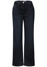 High Waist Wide Leg Jeans im Loose Fit blue black used wash