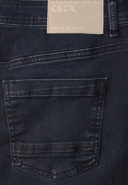 High Waist Wide Leg Jeans im Loose Fit blue black used wash