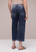 High Waist Wide Leg Jeans im Loose Fit dark blue wash