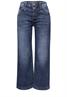 High Waist Wide Leg Jeans im Loose Fit dark blue wash