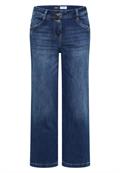 High Waist Wide Leg Jeans im Loose Fit mid blue used wash