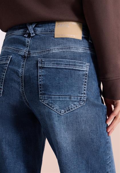 High Waist Wide Leg Jeans im Slim Fit mid blue wash