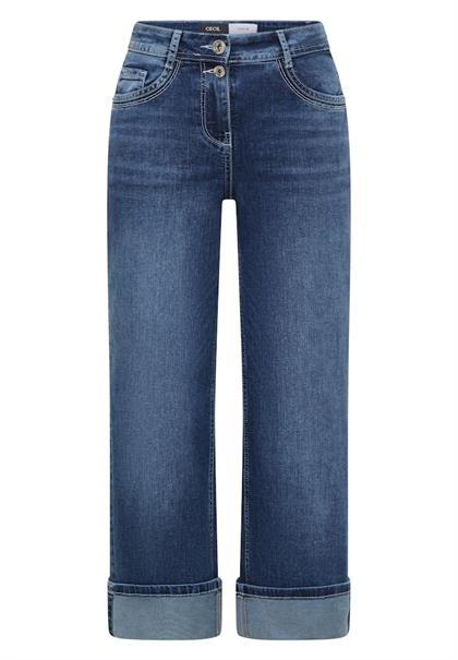 High Waist Wide Leg Jeans im Slim Fit mid blue wash