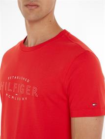 HILFIGER CURVE LOGO TEE primary red