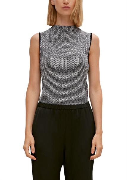 Hochgeschlossenes Stricktop schwarz