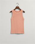 Hochgeschlossenes Sunfaded Ripp Tanktop guava orange