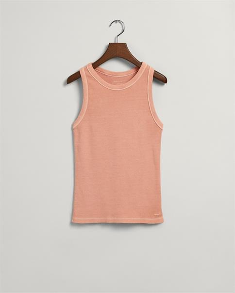 Hochgeschlossenes Sunfaded Ripp Tanktop guava orange