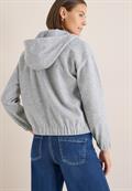 Hoodie Blouson in Wolloptik luna grey melange
