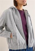 Hoodie Blouson in Wolloptik luna grey melange