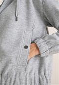 Hoodie Blouson in Wolloptik luna grey melange