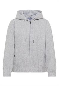 Hoodie Blouson in Wolloptik luna grey melange