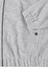 Hoodie Blouson in Wolloptik luna grey melange