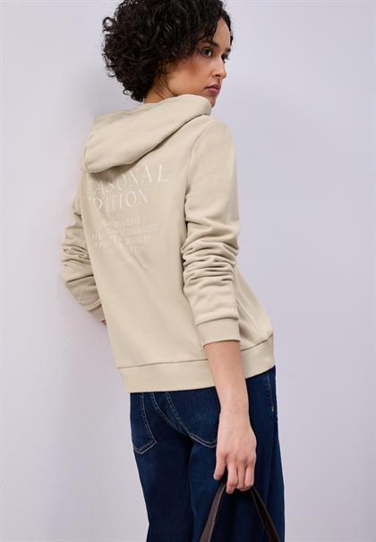 Hoodie mit Backprint cotton beige