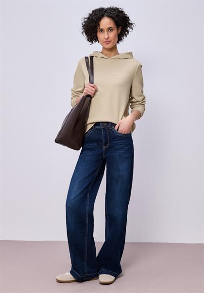 Hoodie mit Backprint cotton beige