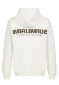 Hoodie mit Backprint ivory white