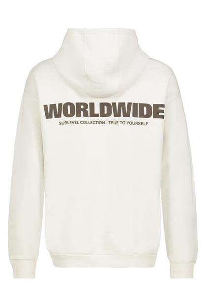 Hoodie mit Backprint ivory white