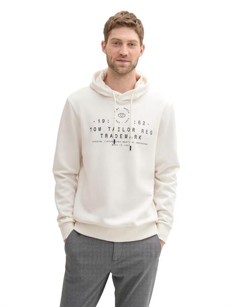 Hoodie mit Logo Print soft vanilla melange