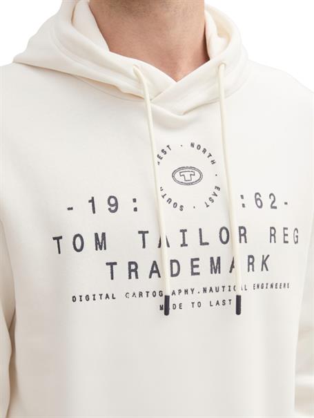 Hoodie mit Logo Print soft vanilla melange