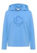 Hoodie mit Schmucksteinen fountain blue