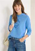 Hoodie mit Schmucksteinen fountain blue