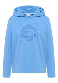 Hoodie mit Schmucksteinen fountain blue