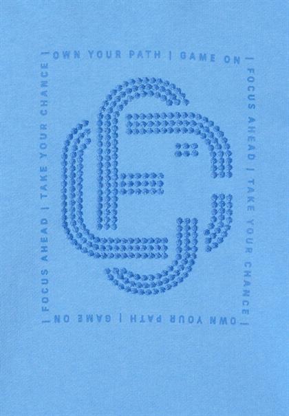 Hoodie mit Schmucksteinen fountain blue