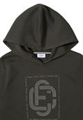 Hoodie mit Schmucksteinen raw khaki