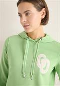 Hoodie mit Stickerei bamboo green