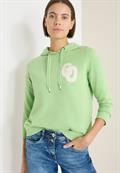 Hoodie mit Stickerei bamboo green