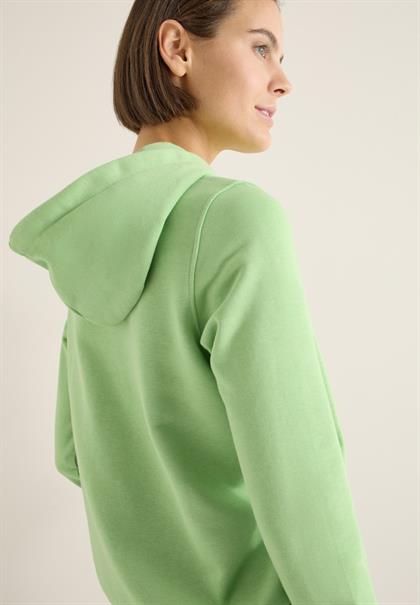 Hoodie mit Stickerei bamboo green