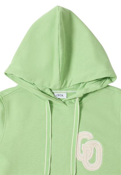 Hoodie mit Stickerei bamboo green