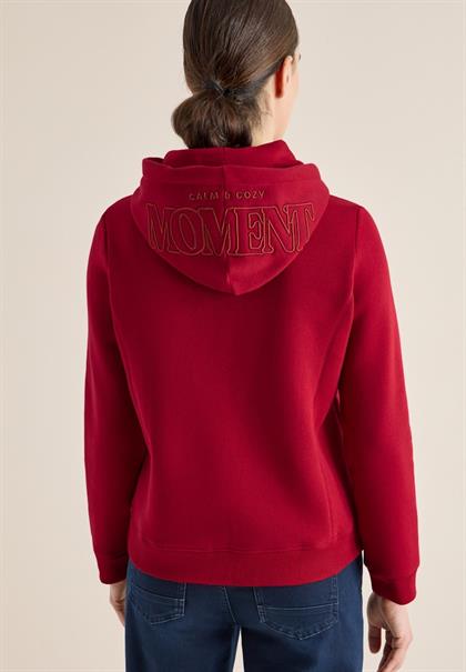 Hoodie mit Stickerei beaujolais red