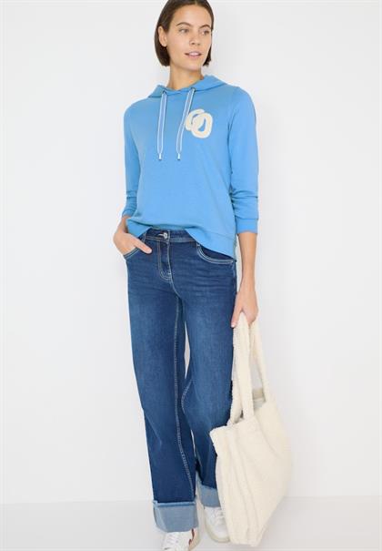 Hoodie mit Stickerei fountain blue
